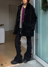 WARM SHIRRING BOOTS CUT PANTS