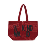 Weekend warrior typography printing tote-bag (Red)_1
