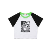 GIRLラグランクロップtシャツ
