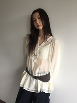 Pane see-through blouse (2color)