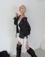 Cotton Washed Wrap Oversized Jacket