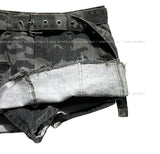 Camo lace patch pocket skirt pants (belt set)