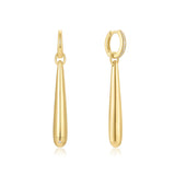 gold long waterdrop drop 14k gold plating + 925 silver earrings E067-11G