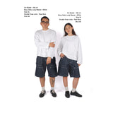 Double Knee Jorts - Raw Blue