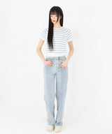 BOUCLE STRIPE RAGLAN HALF KNIT [3color]
