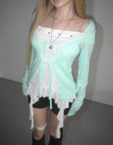 eyelet punch drop top(3 color)