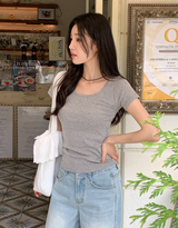 Basic Mood Slim U-neck T-shirt (6color)