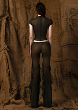 Mother Ruffle Flared Long Pants