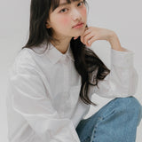ベーシック メロウ エンブロイダリー シャツ (WHITE)