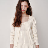 Ribbon Tie Cardigan (Cream)