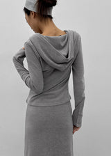[MADE] Mibel Knit-like Hooded Snap Cardigan