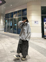 vintage washed cargo bermuda pants