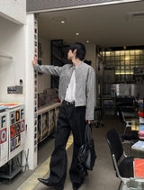 メディアリブフレアデニムパンツ