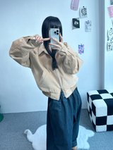 カラーコーデュロイガーデン2ウェイパディングジャンパー💙💛 - 2 カラーズ