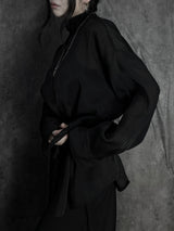 シフォンスカーフハイネックシャツ (2color)