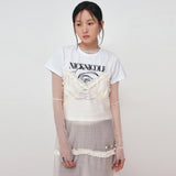 NICOLE ROSE PRINTING CROP TOP_WHITE GREEN