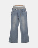 Yunel Contrast Banding Bootcut Denim Pants