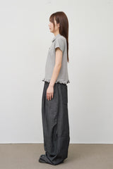 (W) Union Dot Collar Top