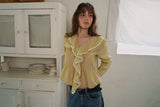Open sheer blouse_mustard