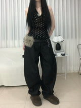 スタッズクロスワイドデニムパンツ