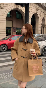wool butler toggle half-wide coat