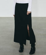 SIDE SLIT LONG SKIRT_BEIGE