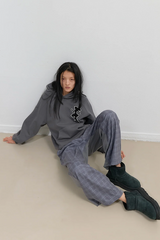 Knit Back Hoodie / Charcoal