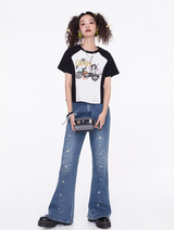 Chemical Girls Printed short-sleeved raglan round-neck T-shirt