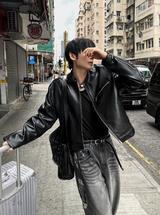The Of Premium Crop Leather Jacket