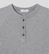 (Muscle Fit) Loop Henley Neck Ribbed Short Sleeve