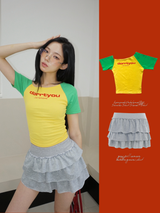 レモネードアンバランスオフショルダーショートスリーブTシャツ