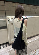 WRAP TAIL HALTER SLEEVELESS