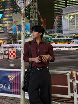 Herringbone Loose regular pants