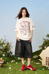 ハンドドローンドッグルーズTシャツ