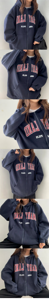 Melanie Napping Big Oversized Hooded Zip-Up