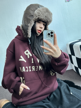 SHOULDER ARM PRINTING TATTOO PATCH CHERRY HOODIE🍒🩵🤍3COLOR