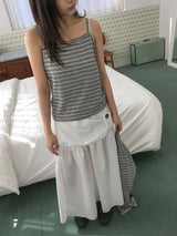 Natan Shirring Belt Banding Long Skirt