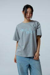 EEERRR Distorted ロゴオーバークロップフィットTシャツ (メランジ)
