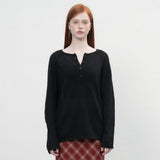 シースルーヘンリーネックプルオーバー [BLACK]