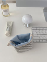  zipper pouch - stripe ivory