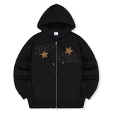 Leopard Star 2way Zip-Up Hoodie - 2COLOR