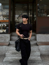 Nagrang ribbed muscle short sleeve
