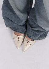 LACE-UP KITTEN HEELS