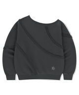 CUT OFF ONE SHOULDER SWEATSHIRT
