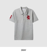 Horse Numbering Pique Short Sleeve Collar T-shirt