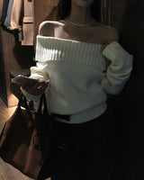 [BELLIDE MADE] KISSME, オフショルダーフィンガーホールニット