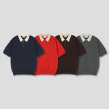 [Premium] LMN Cella Coloring Collar Short-Sleeved Knitwear (4 colors)