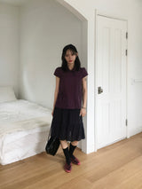Mori two-button collar pocket blouse (4c)