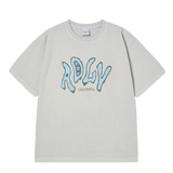 25SS VINTAGE FLOW FONT PIGMENT SHORT SLEEVE T-SHIRT LIGHT GRAY