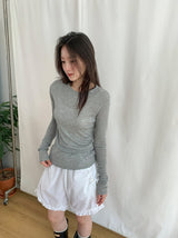 ノヒディ テンセル レイヤード ルーズフィット ロングスリーブTシャツ